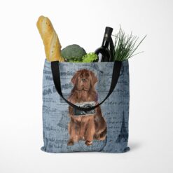Newfoundland Dog Denim Style Tote Bag 52 denim dogs tote newfoundland faded ephemera denim tote standing food