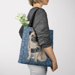 denim dogs tote pug daisy denim tote woman jumper view