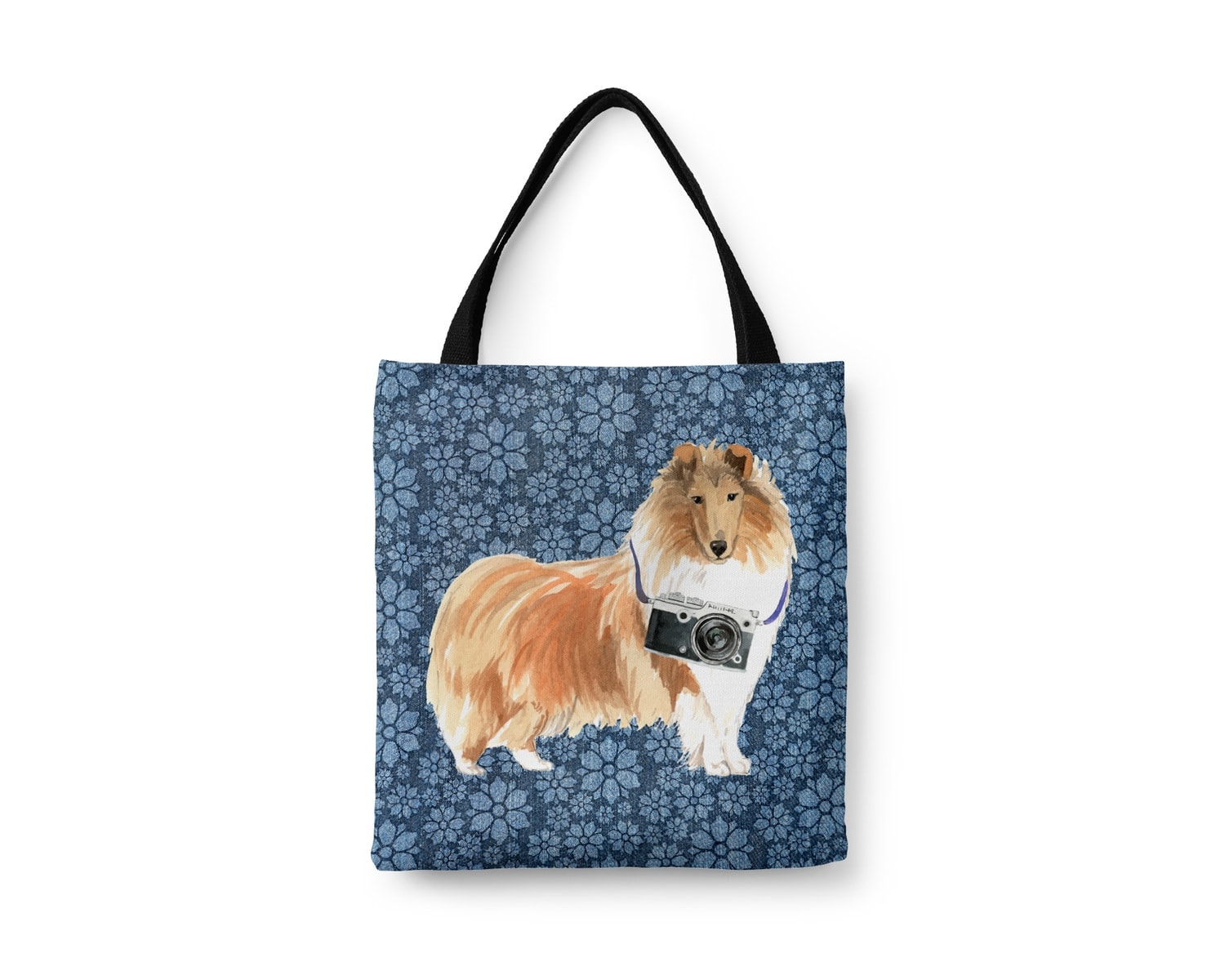 Rough Collie Dog Denim Style Tote Bag 22 Rough Collie Dog Denim Style Tote Bag - Image 20