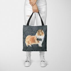 Rough Collie Dog Denim Style Tote Bag 50 denim dogs tote rough collie dark damask denim tote woman trowsers front view