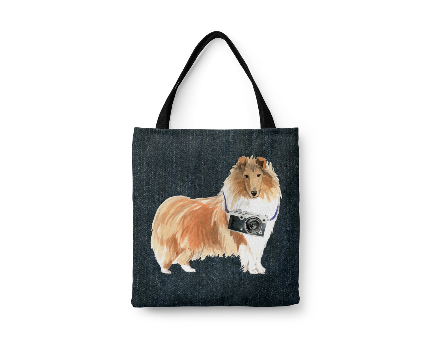 Rough Collie Dog Denim Style Tote Bag 21 Rough Collie Dog Denim Style Tote Bag - Image 19