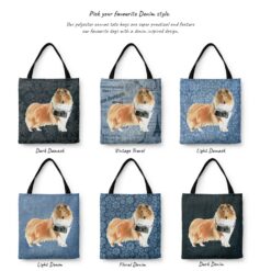Rough Collie Dog Denim Style Tote Bag 42 denim dogs tote rough collie variations