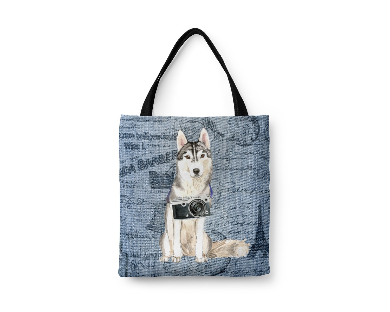 Siberian Husky Dog Denim Style Tote Bag 16 Siberian Husky Dog Denim Style Tote Bag - Image 14