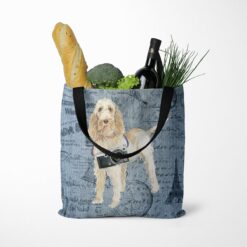 Spinone Italiano Dog Denim Style Tote Bag 52 denim dogs tote spinone italiano faded ephemera denim tote standing food