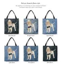 Spinone Italiano Dog Denim Style Tote Bag 42 denim dogs tote spinone italiano variations