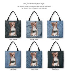 denim dogs tote staffordshire bull terrier variations