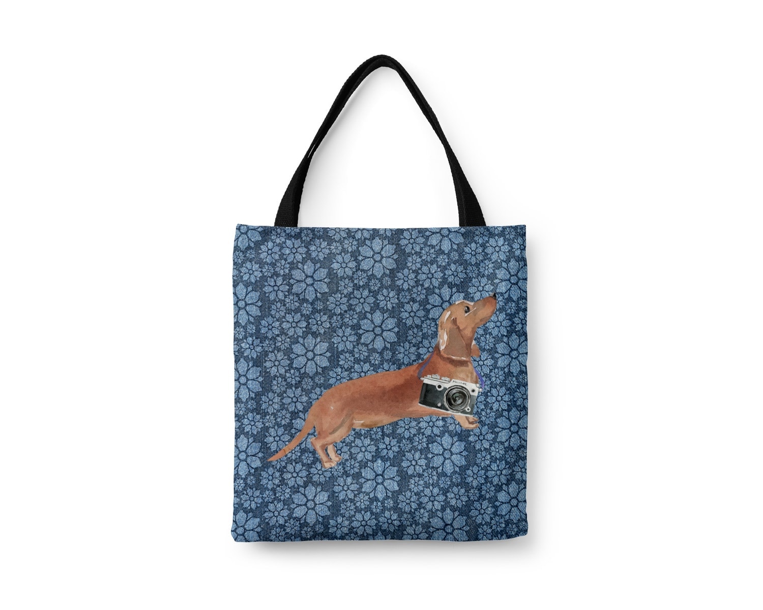 Tan Dachshund Dog Denim Style Tote Bag 22 Tan Dachshund Dog Denim Style Tote Bag - Image 20
