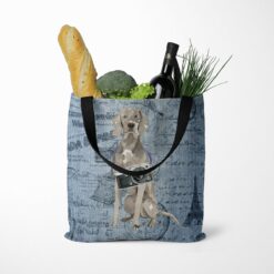 denim dogs tote weimaraner faded ephemera denim tote standing food