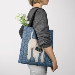 denim dogs tote wheaten terrier daisy denim tote woman jumper view