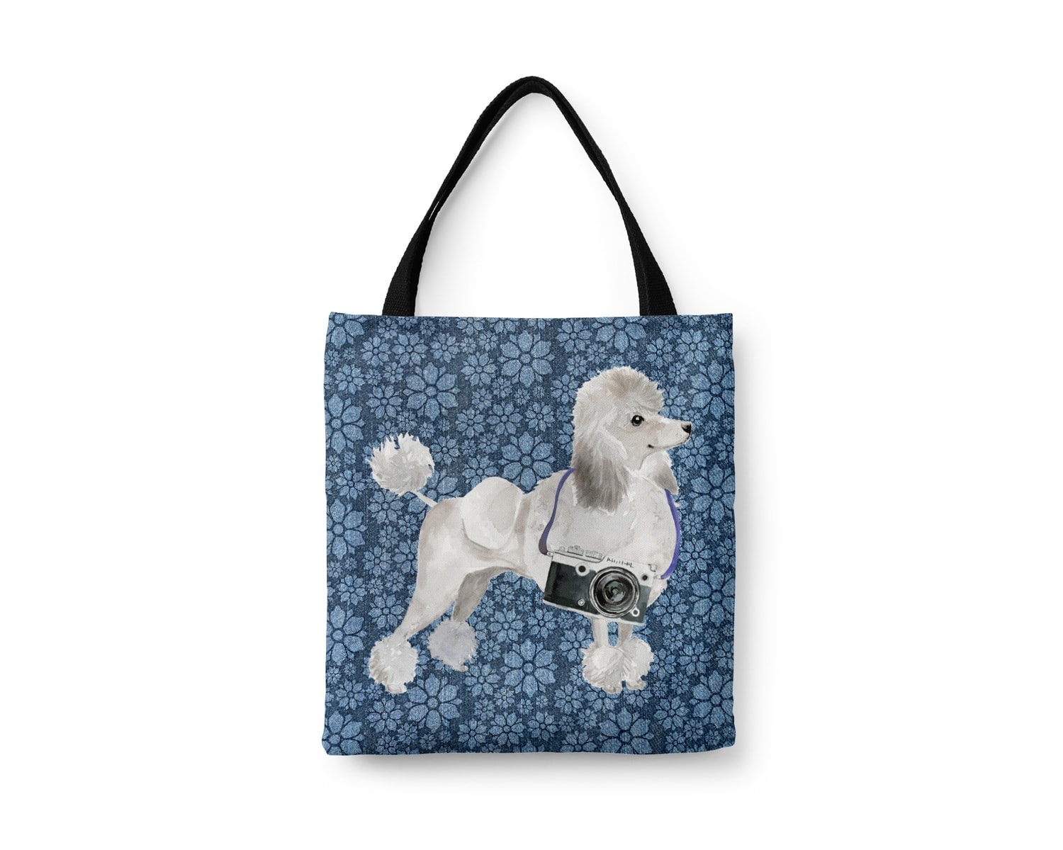 White poodle Dog Denim Style Tote Bag 22 White poodle Dog Denim Style Tote Bag - Image 20