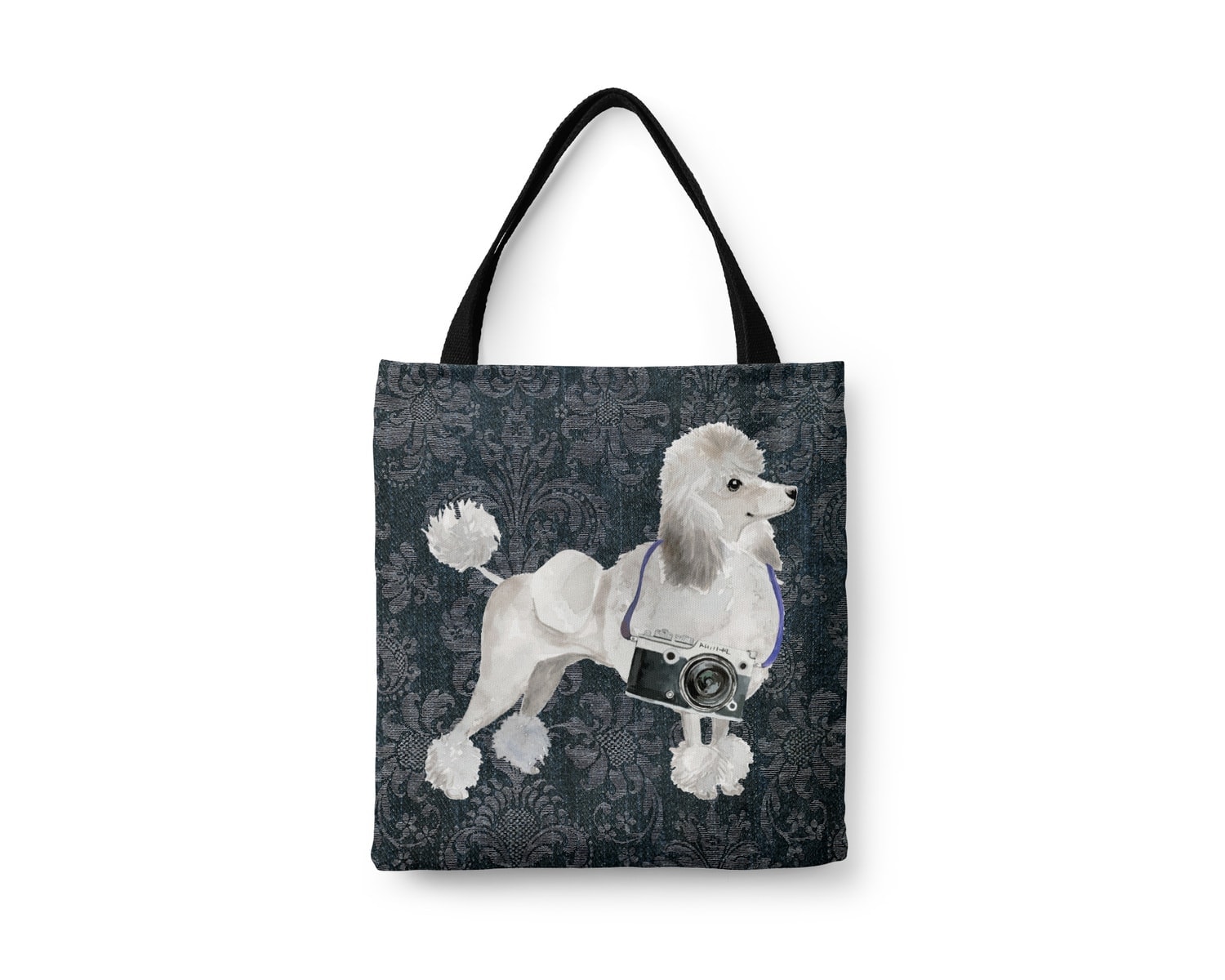 White poodle Dog Denim Style Tote Bag 18 White poodle Dog Denim Style Tote Bag - Image 16