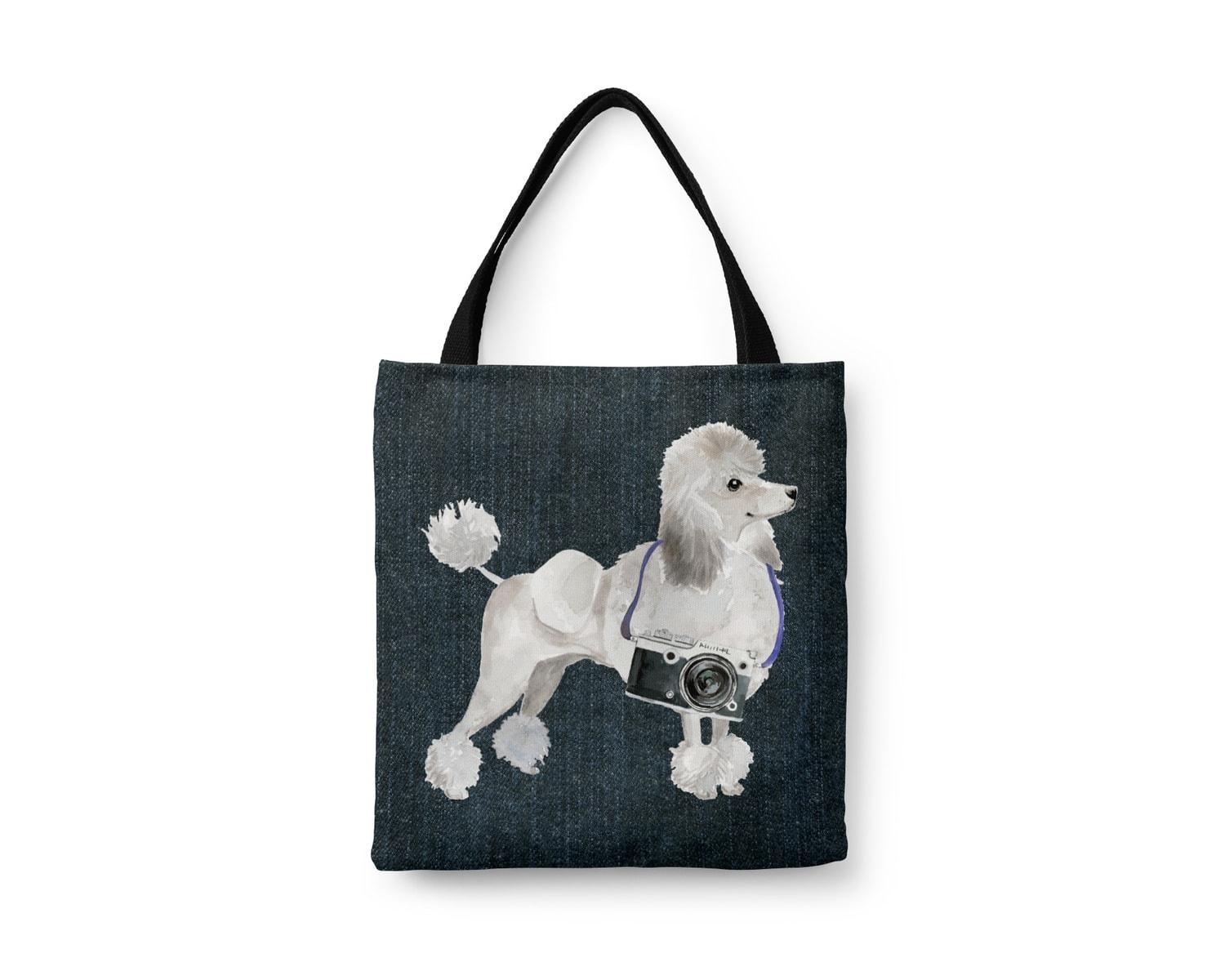 White poodle Dog Denim Style Tote Bag 21 White poodle Dog Denim Style Tote Bag - Image 19