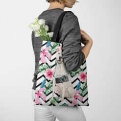 American Staffordshire terrier Travel Style Tote Bag 53 travel dogs tote american staffordshire terrier geometric tropical tote woman jumper walking view