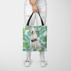 American Staffordshire terrier Travel Style Tote Bag 48 travel dogs tote american staffordshire terrier leaves tote woman trowsers front view