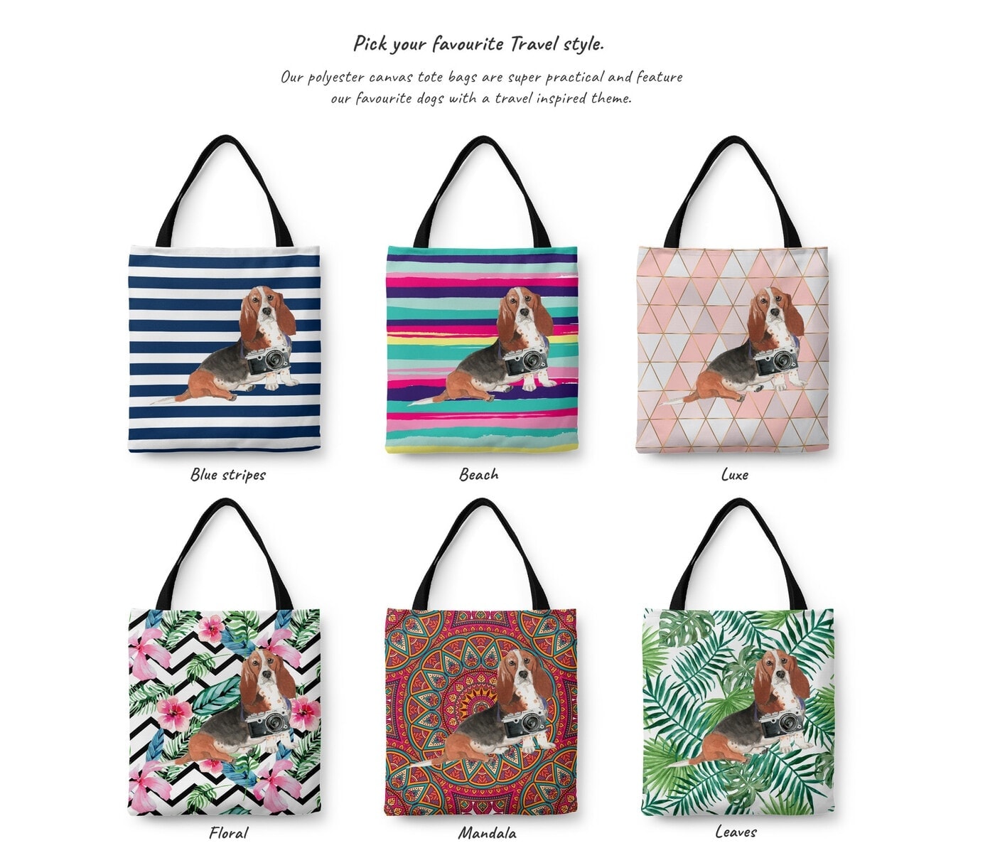 Basset Hound Travel Style Tote Bag 16 Basset Hound Travel Style Tote Bag - Image 15