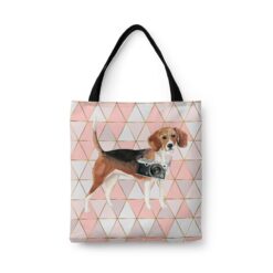 Beagle Travel Style Tote Bag 43 travel dogs tote beagle luxe front view White
