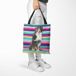 travel dogs tote bernese mountain dog beach tote woman trowsers walking view