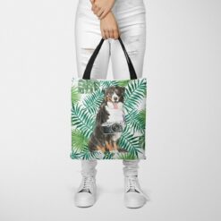 travel dogs tote bernese mountain dog leaves tote woman trowsers front view