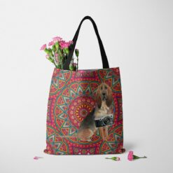 BloodHound Travel Style Tote Bag 50 travel dogs tote bloodhound mandala tote standing carnations