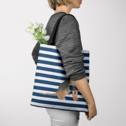 BloodHound Travel Style Tote Bag 51 travel dogs tote bloodhound nautical stripes tote woman jumper view