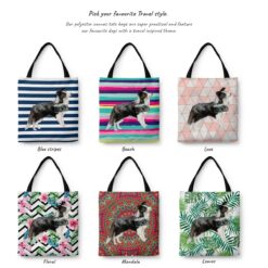 Border Collie Travel Style Tote Bag 42 travel dogs tote border collie variations