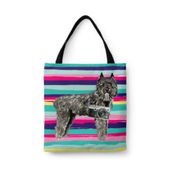travel dogs tote bouvier des flandres beach front view White