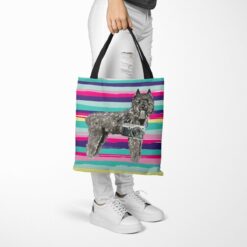 travel dogs tote bouvier des flandres beach tote woman trowsers walking view
