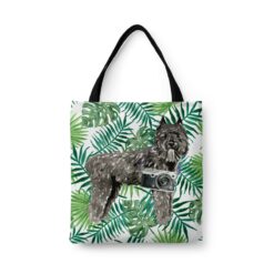 travel dogs tote bouvier des flandres leaves front view White