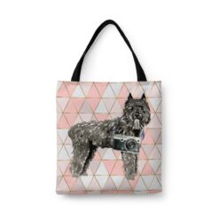 travel dogs tote bouvier des flandres luxe front view White
