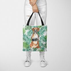 Boxer Travel Style Tote Bag 48 travel dogs tote boxer leaves tote woman trowsers front view