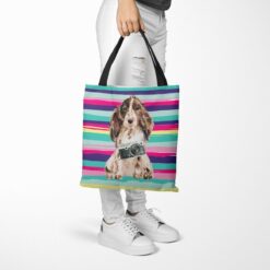 Brown Cocker Spaniel Travel Style Tote Bag 52 travel dogs tote brown cocker spaniel beach tote woman trowsers walking view
