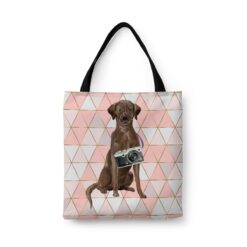 Brown Labrador retriever Travel Style Tote Bag 43 travel dogs tote brown labrador retriever luxe front view White