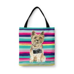 Cairn Terrier Travel Style Tote Bag 44 travel dogs tote cairn terrier beach front view White