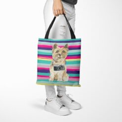 Cairn Terrier Travel Style Tote Bag 52 travel dogs tote cairn terrier beach tote woman trowsers walking view