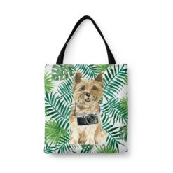 Cairn Terrier Travel Style Tote Bag 46 travel dogs tote cairn terrier leaves front view White