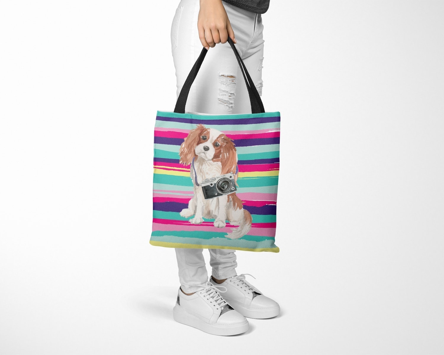Cavalier King Charles Spaniel Travel Style Tote Bag 27 Cavalier King Charles Spaniel Travel Style Tote Bag - Image 25