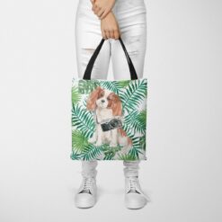 Cavalier King Charles Spaniel Travel Style Tote Bag 48 travel dogs tote cavalier king charles spaniel leaves tote woman trowsers front view