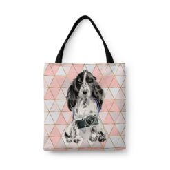 Cocker Spaniel Travel Style Tote Bag 43 travel dogs tote cocker spaniel luxe front view White