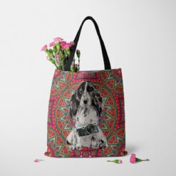 Cocker Spaniel Travel Style Tote Bag 50 travel dogs tote cocker spaniel mandala tote standing carnations