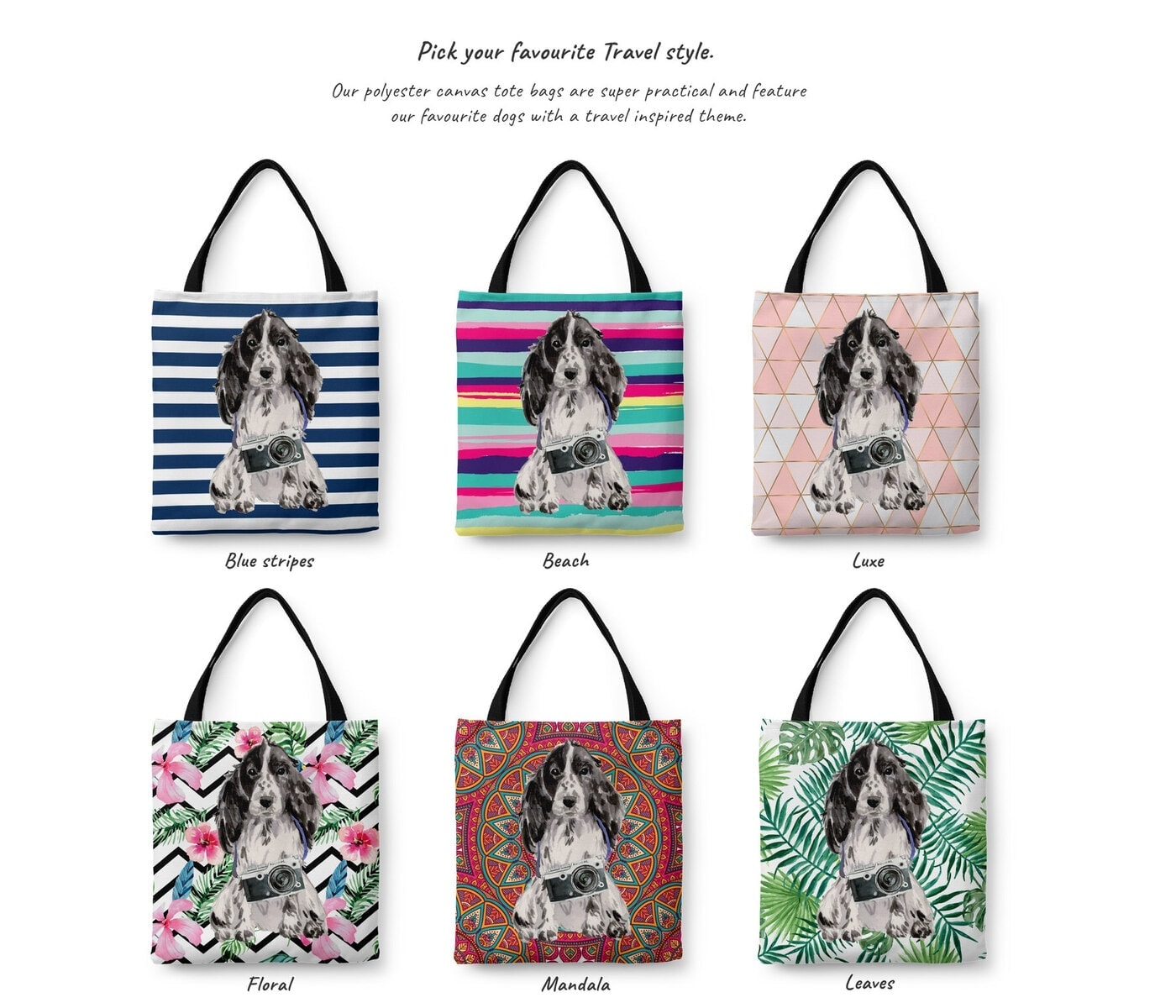 Cocker Spaniel Travel Style Tote Bag 17 Cocker Spaniel Travel Style Tote Bag - Image 15