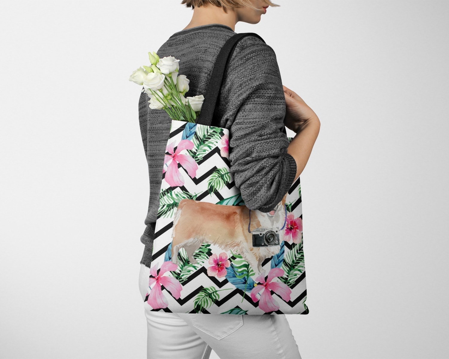 Corgi Travel Style Tote Bag 28 Corgi Travel Style Tote Bag - Image 26