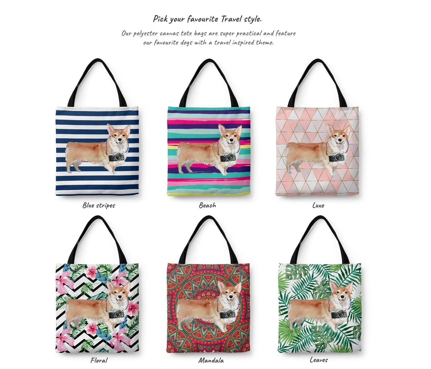 Corgi Travel Style Tote Bag 17 Corgi Travel Style Tote Bag - Image 15