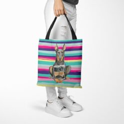 Doberman Travel Style Tote Bag 52 travel dogs tote doberman beach tote woman trowsers walking view