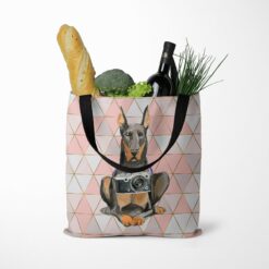 Doberman Travel Style Tote Bag 49 travel dogs tote doberman luxe tote standing food