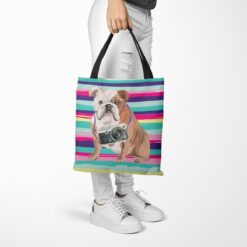 English Bulldog Travel Style Tote Bag 52 travel dogs tote english bulldog beach tote woman trowsers walking view