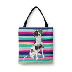 travel dogs tote english pointer beach front view White