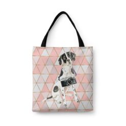 travel dogs tote english pointer luxe front view White