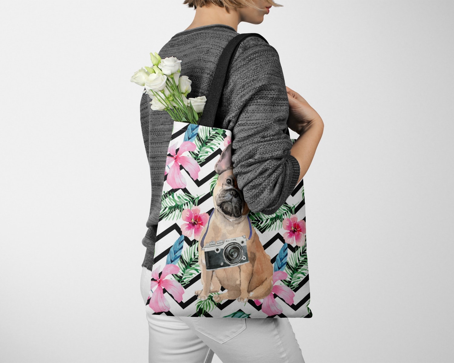 French Bulldog Travel Style Tote Bag 28 French Bulldog Travel Style Tote Bag - Image 26