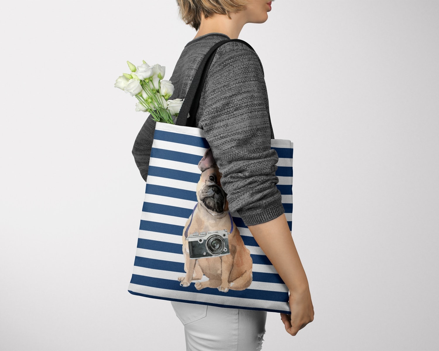 French Bulldog Travel Style Tote Bag 26 French Bulldog Travel Style Tote Bag - Image 24