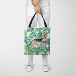 German Shepherd Travel Style Tote Bag 48 travel dogs tote german shepherd leaves tote woman trowsers front view